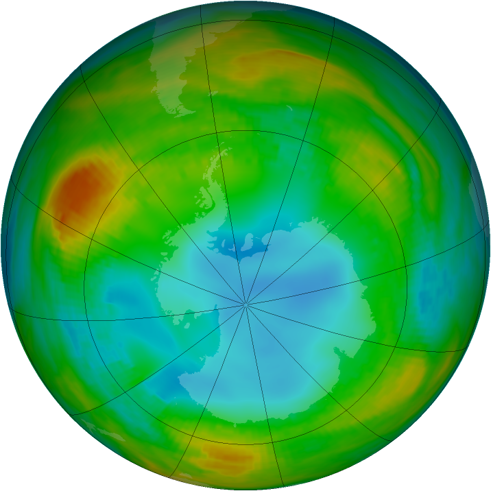 Antarctic ozone map for 01 August 1983